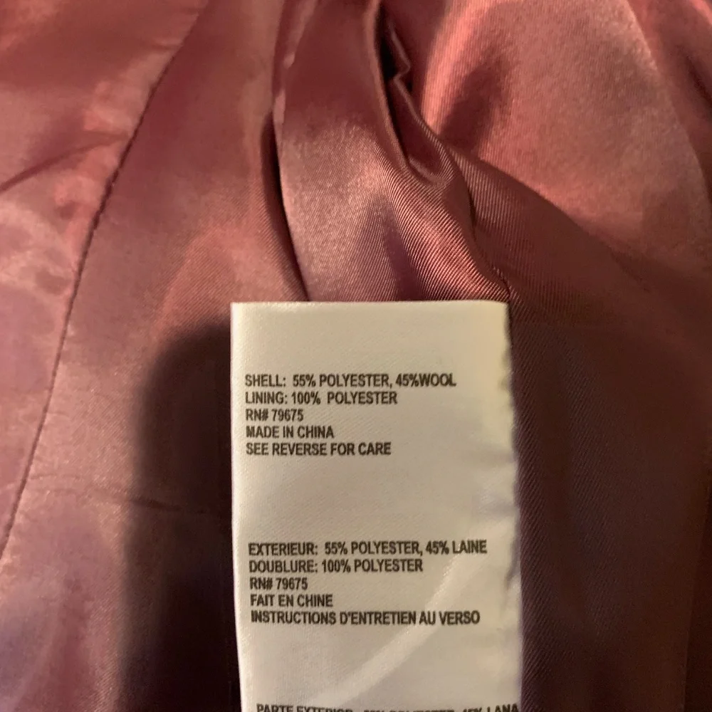 NWOT Michael Kors Burgundy Lined Wool Coat sz 8